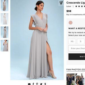 Lulu's Grey Bridesmaid Dress
